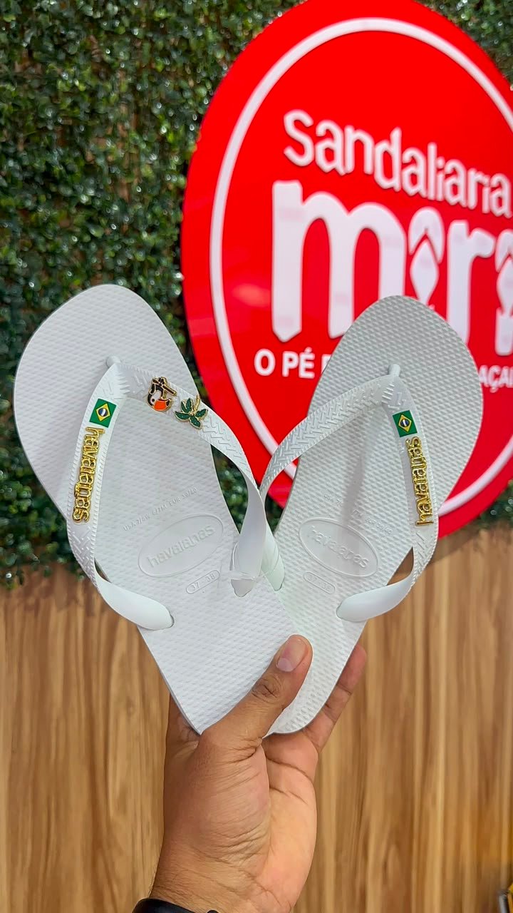 HAVAIANAS BRASIL BRANCA PERSONALIZADA